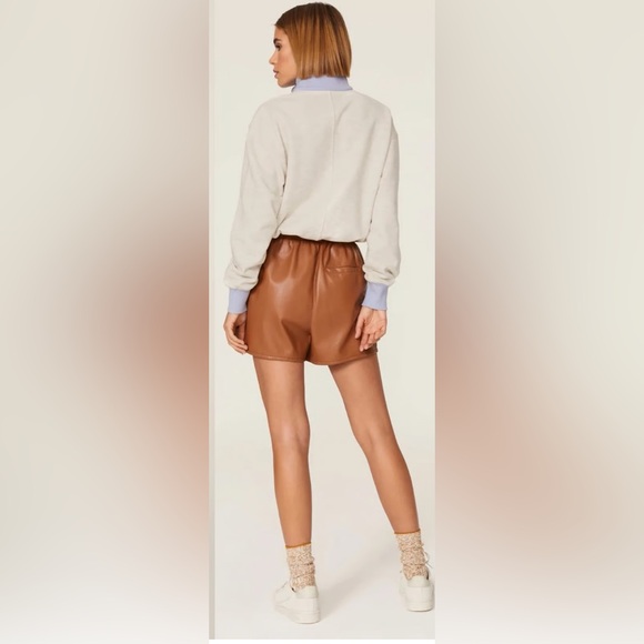 Staud Alys colorblock cotton-blend half-zip sweatshirt Heather Grey Size Medium - Picture 4 of 16